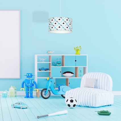 Παιδικός κρεμαστό πολύφωτο με σχοινί DINO 1xE27/60W/230V