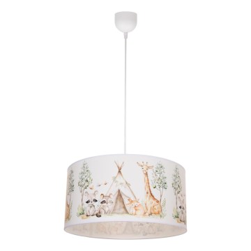 Παιδικός πολυέλαιος KIDS ROOM 1xE27/60W/230V Ø 40 εκ. με ζωάκια