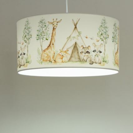 Παιδικός πολυέλαιος KIDS ROOM 1xE27/60W/230V Ø 40 εκ. με ζωάκια