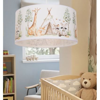 Παιδικός πολυέλαιος KIDS ROOM 1xE27/60W/230V Ø 40 εκ. με ζωάκια