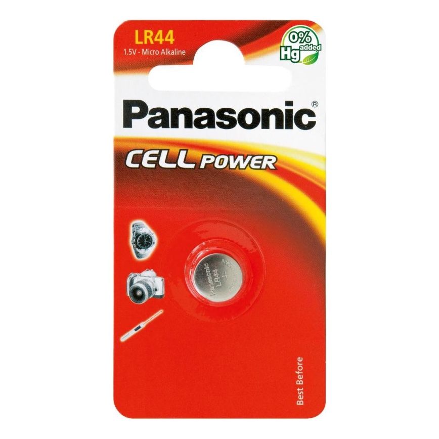 Panasonic - 1 τμχ Αλκαλική μπαταρία κουμπί LR44 1,5V 120 mAh