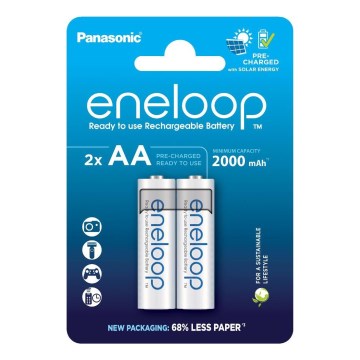 Panasonic - 2 τμχ Επαναφορτιζόμενη μπαταρία AA Eneloop 2000 mAh