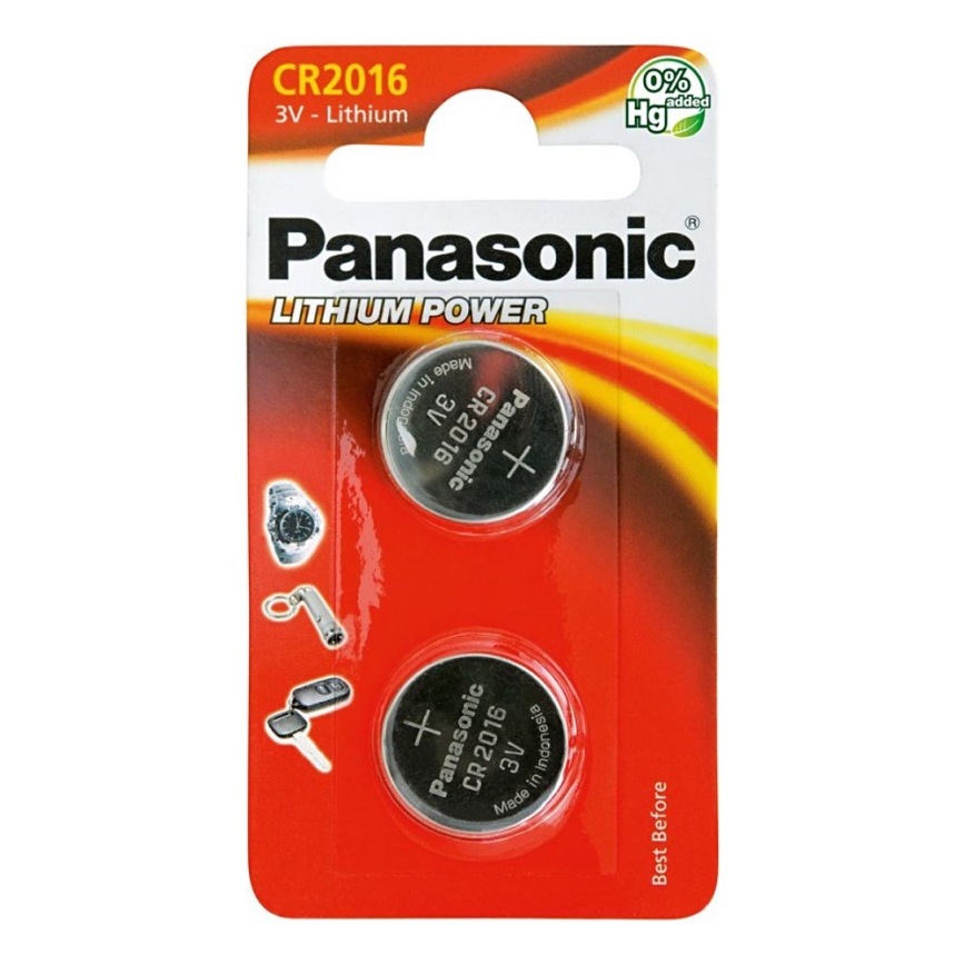 Panasonic - 2 τμχ Μπαταρία στοιχείων λιθίου κουμπί CR2016 3V 72 mAh