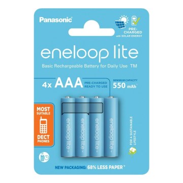 Panasonic - 4 τμχ Επαναφορτιζόμενη μπαταρία AAA Eneloop Lite 550 mAh
