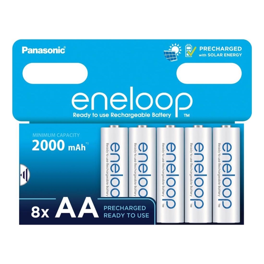 Panasonic - 8 τμχ Επαναφορτιζόμενη μπαταρία AA Eneloop 2000 mAh