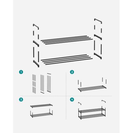 Παπουτσοθήκη ALVORO μαύρη