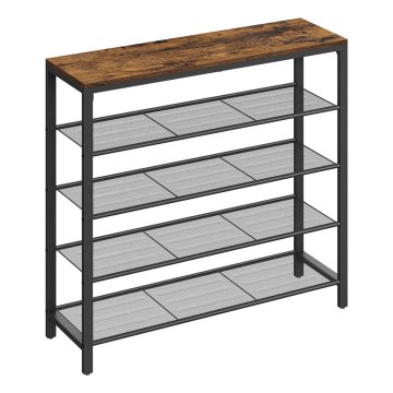 Παπουτσοθήκη DAVOR καφέ/μαύρη