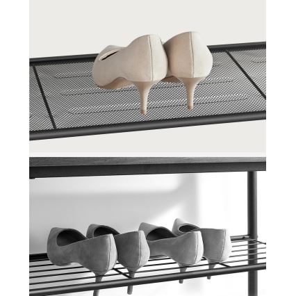 Παπουτσοθήκη DAVOR καφέ/μαύρη