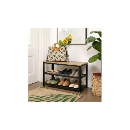 Παπουτσοθήκη DAVOR καφέ/μαύρο