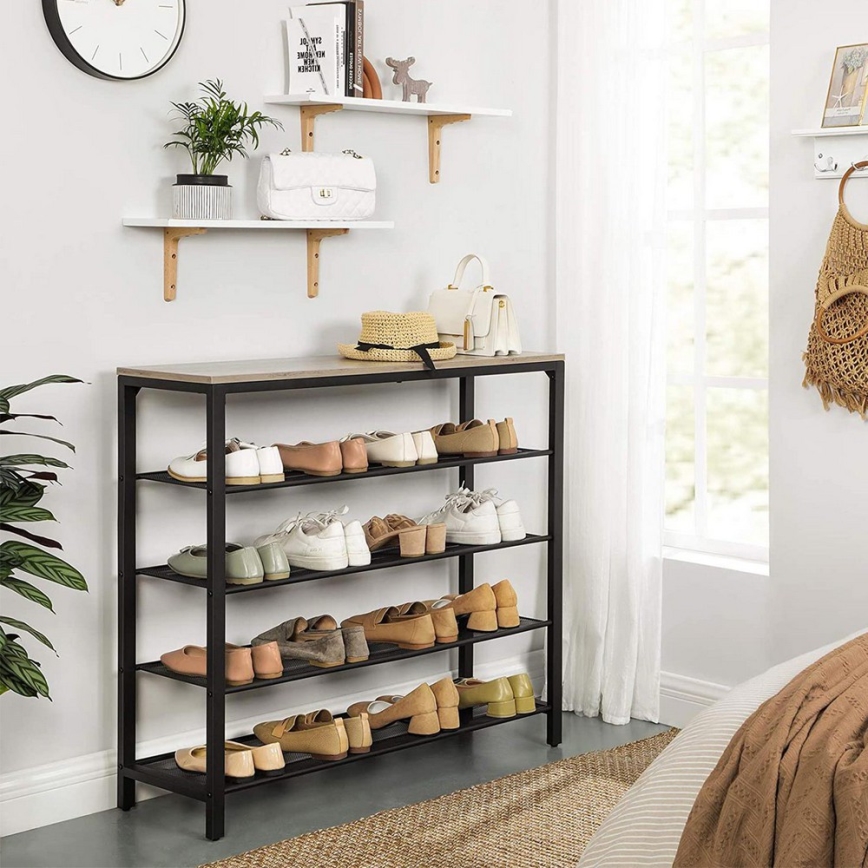 Παπουτσοθήκη DAVOR γκρι/μαύρη