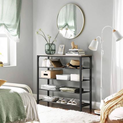 Παπουτσοθήκη DAVOR γκρι/μαύρη