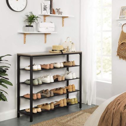 Παπουτσοθήκη DAVOR γκρι/μαύρο