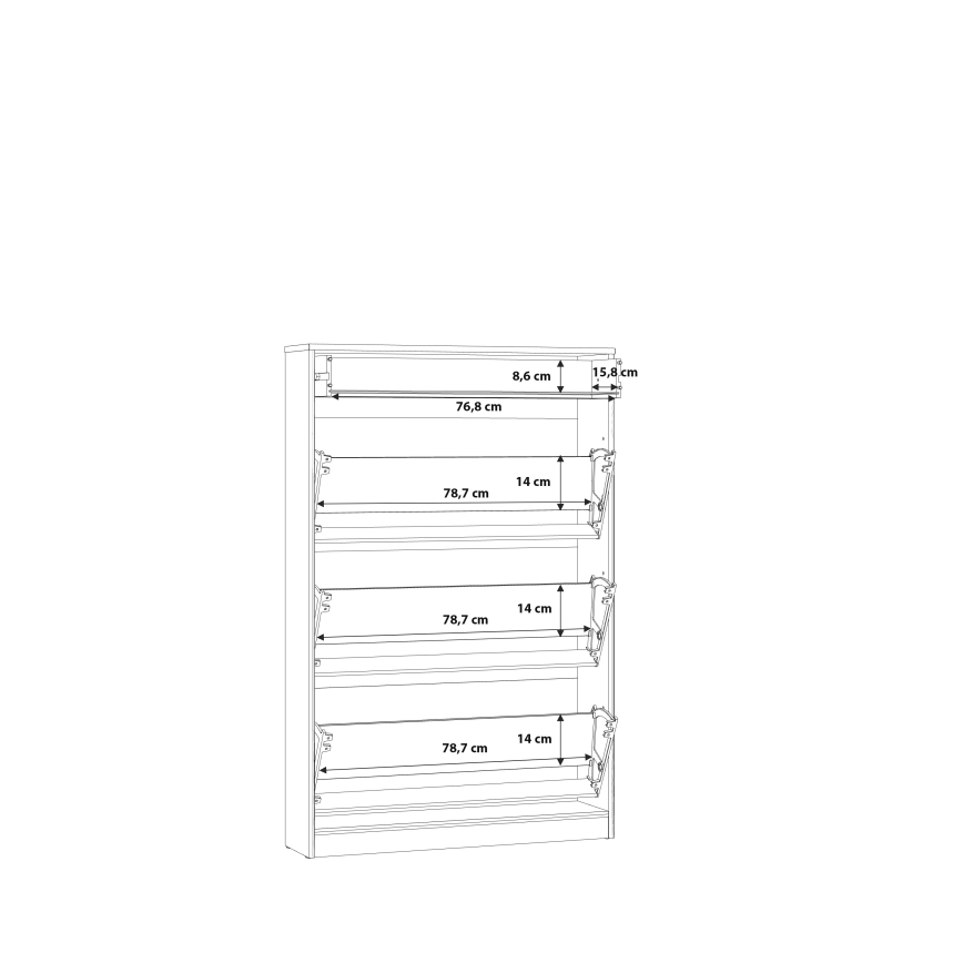 Παπουτσοθήκη KAVI, δρυς Artisan