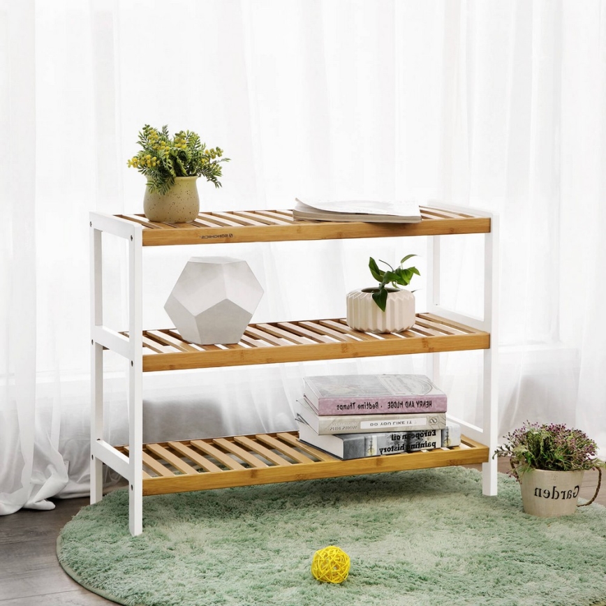 Παπουτσοθήκη MATE καφέ/λευκό