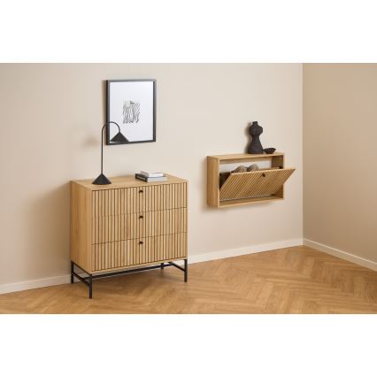 Παπουτσοθήκη OLIVIA 72x43x17 cm σε απόχρωση δρυός