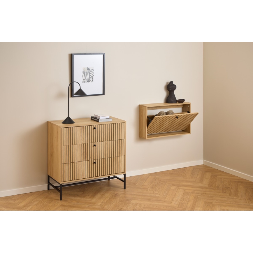 Παπουτσοθήκη OLIVIA 72x43x17 cm σε απόχρωση δρυός