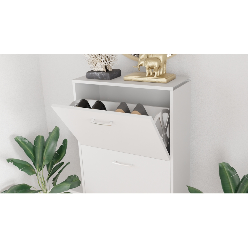 Παπουτσοθήκη PIGO 60x109x25 cm λευκή