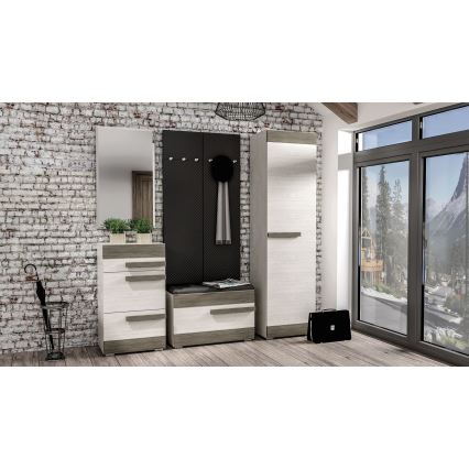 Παπουτσοθήκη SARPA 50x80 cm λευκό/καφέ