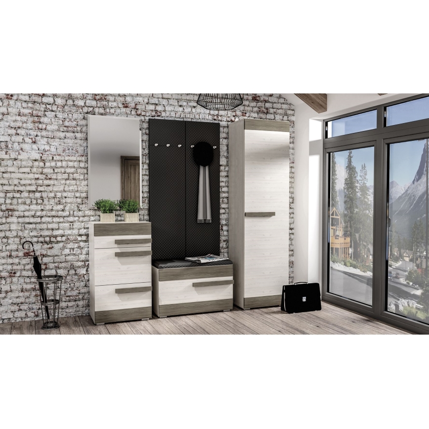 Παπουτσοθήκη SARPA 50x80 cm λευκό/καφέ