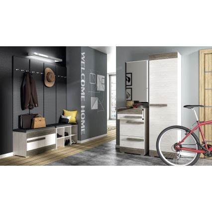 Παπουτσοθήκη SARPA 50x80 cm λευκό/καφέ