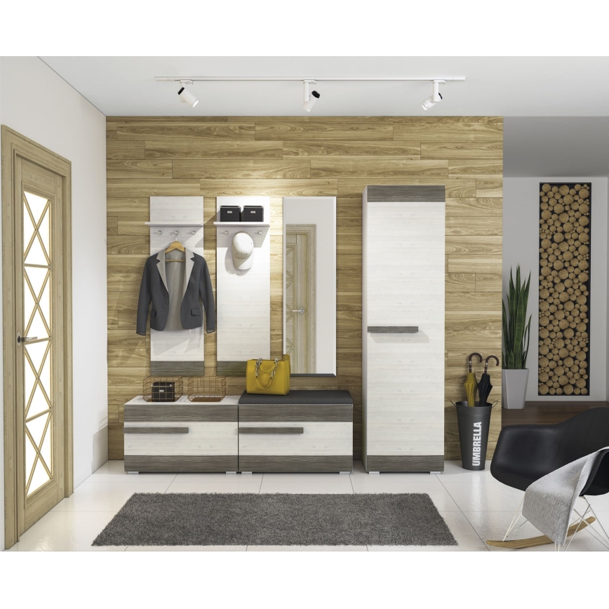 Παπουτσοθήκη SARPA 50x80 cm λευκό/καφέ