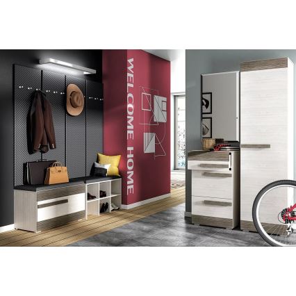 Παπουτσοθήκη SARPA 50x80 cm λευκό/καφέ