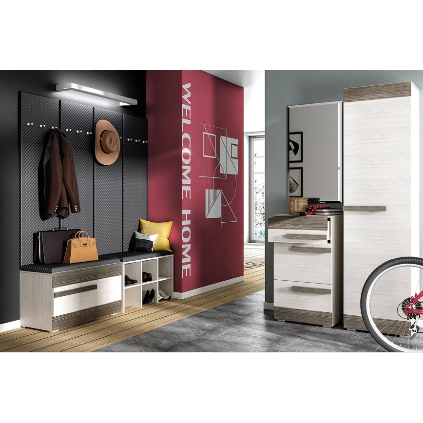 Παπουτσοθήκη SARPA 50x80 cm λευκό/καφέ