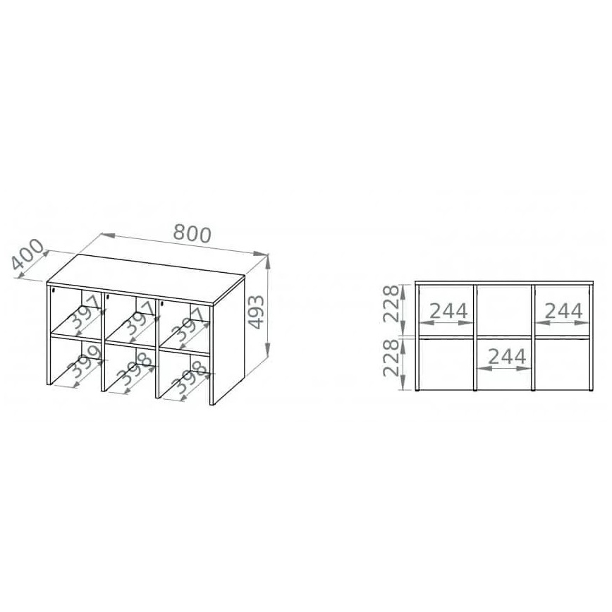 Παπουτσοθήκη SARPA 50x80 cm λευκό/καφέ