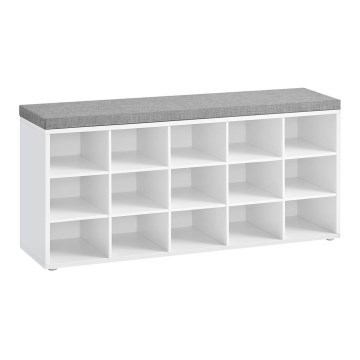 Παπουτσοθήκη VOREN 105x48x30 cm λευκό/γκρι