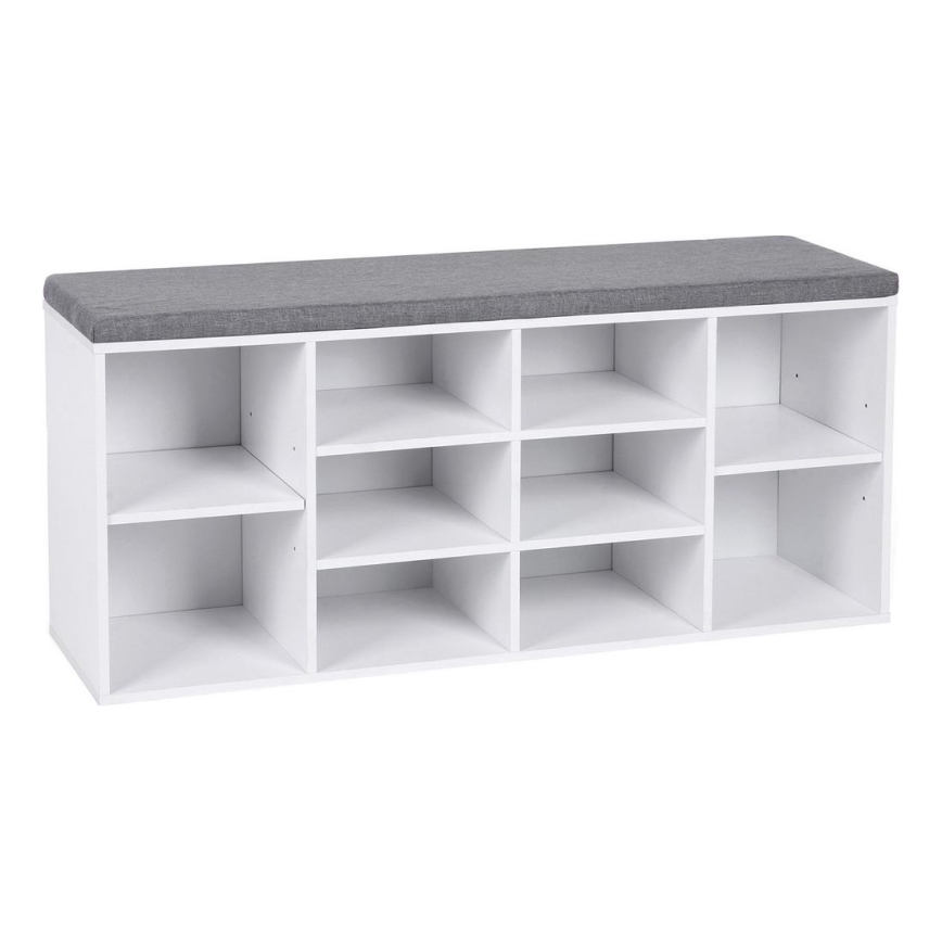 Παπουτσοθήκη VOREN λευκή/γκρι