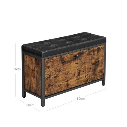 Παπουτσοθήκη VOREN σε καφέ/μαύρο