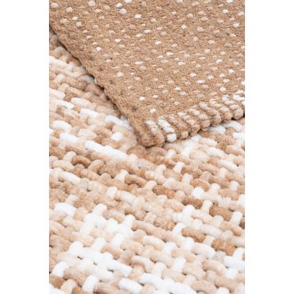 Πατάκι μπάνιου BELWEDER 60x100 cm μπεζ/λευκό