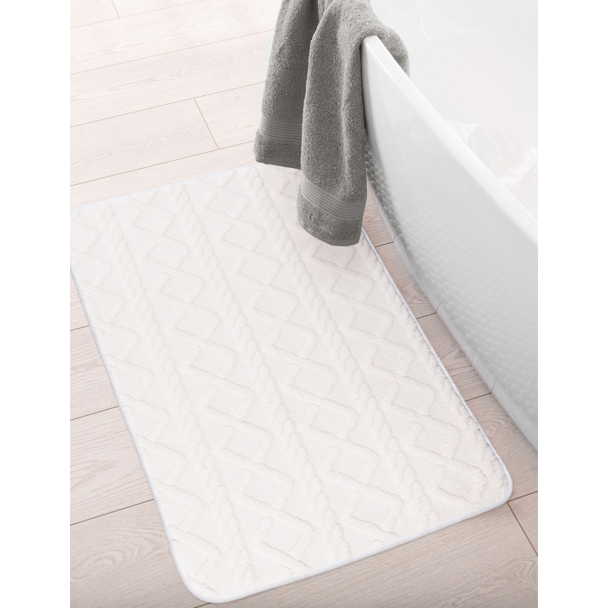 Πατάκι μπάνιου NEW STYLE 3D 60x90 cm σε κρεμ απόχρωση