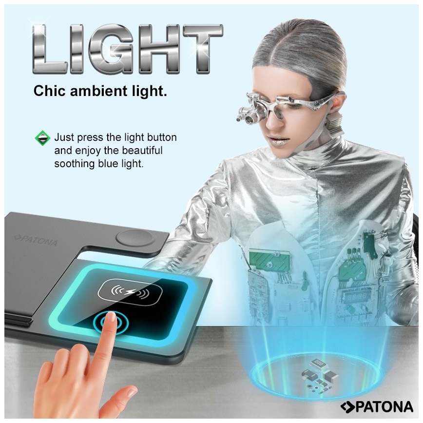 PATONA - Ασύρματος φορτιστής 3σε1 για iPhone μαύρο