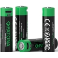 PATONA - ΣΕΤ 4x Μπαταρία AA/LR6 Li-Pol 2000mAh 1,5Vs with USB-C φόρτιση