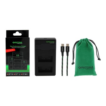 PATONA - Ταχυφορτιστής Dual για Fuji NP-W126 + καλώδιο USB-C 0,6μ