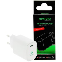 PATONA - Αντάπτορας φορτιστή USB-C Power delivery 20W/230V λευκό