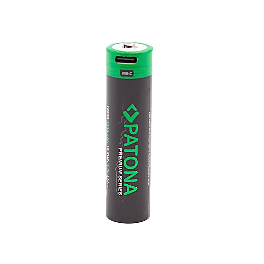 PATONA - Μπαταρία 18650 Li-lon 3350mAh PREMIUM 3,7V with USB-C charging