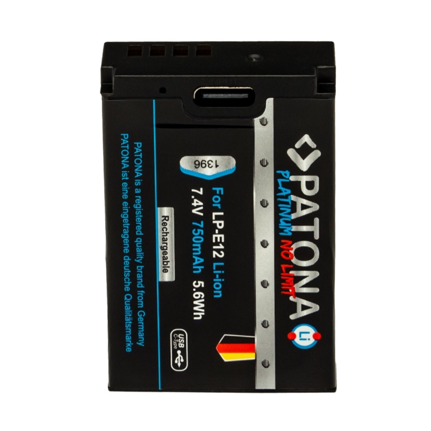 PATONA - Μπαταρία Canon LP-E12 750mAh Li-Ion Platinum USB-C charging
