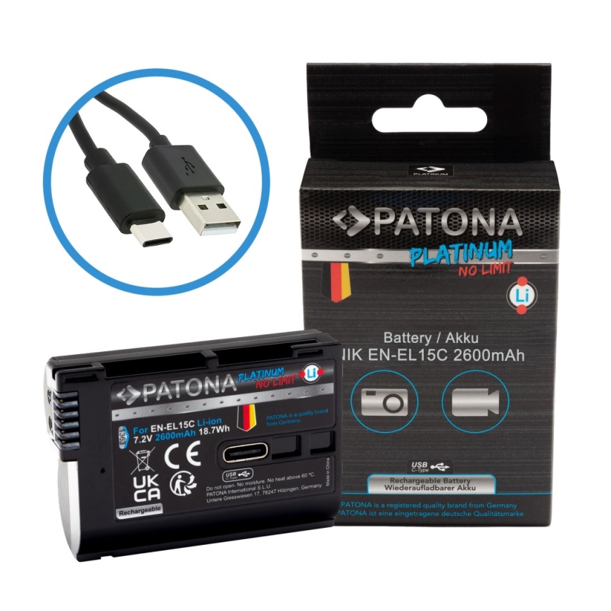 PATONA - Μπαταρία Nikon EN-EL15C 2600mAh Li-Ion Platinum USB-C