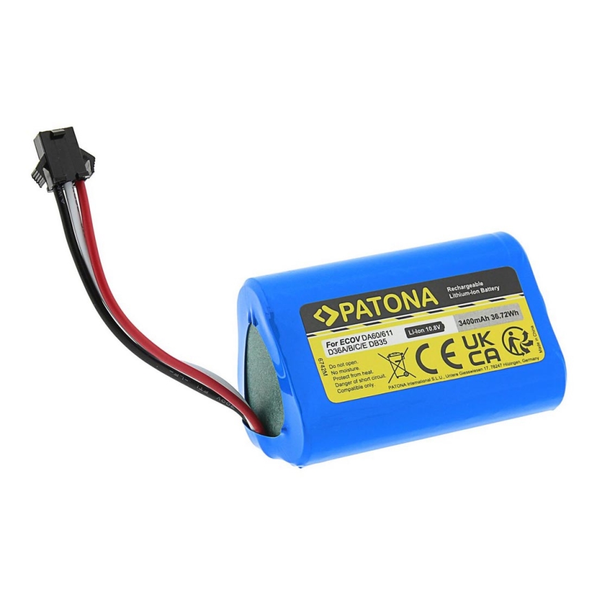 PATONA - Μπαταρία για Ecovacs Deebot D36 serie 3400mAh Li-lon 10,8V