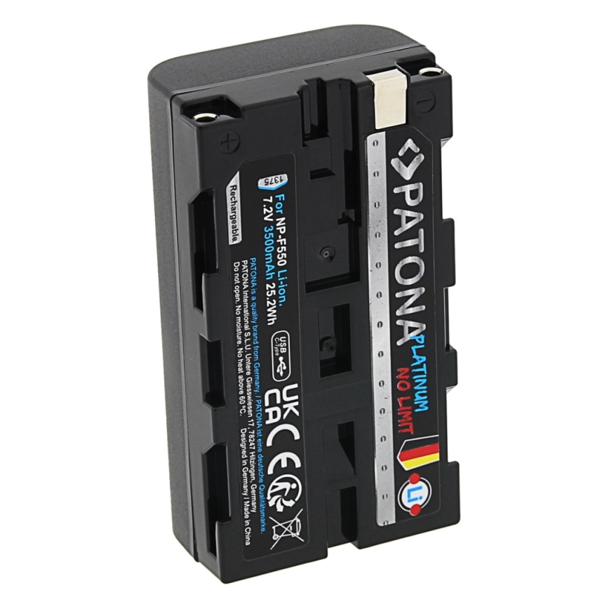 PATONA - Μπαταρία για Sony NP-F550/F330/F570 3500mAh Li-Ion Platinum με φόρτιση USB-C