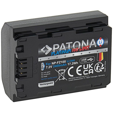 PATONA - Μπαταρία για Sony NP-FZ100 2400mAh Li-Ion Platinum USB-C