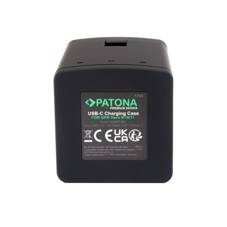 PATONA - Φορτιστής Triple GoPro Hero 9/Hero 10/Hero 11/Hero 12