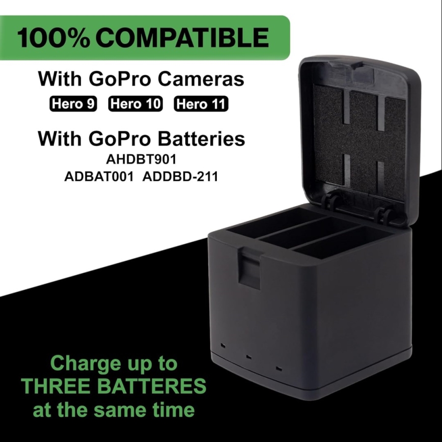 PATONA - Φορτιστής Triple GoPro Hero 9/Hero 10/Hero 11/Hero 12