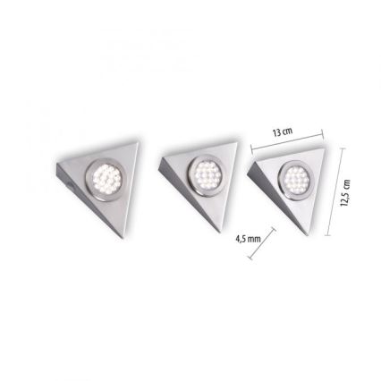 Paul Neuhaus 1119-55-3 - ΣΕΤ 3x φωτισμός επίπλων LED με αισθητήρα HELENA LED/2,5W/230V
