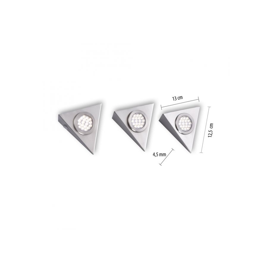 Paul Neuhaus 1119-55-3 - ΣΕΤ 3x φωτισμός επίπλων LED με αισθητήρα HELENA LED/2,5W/230V