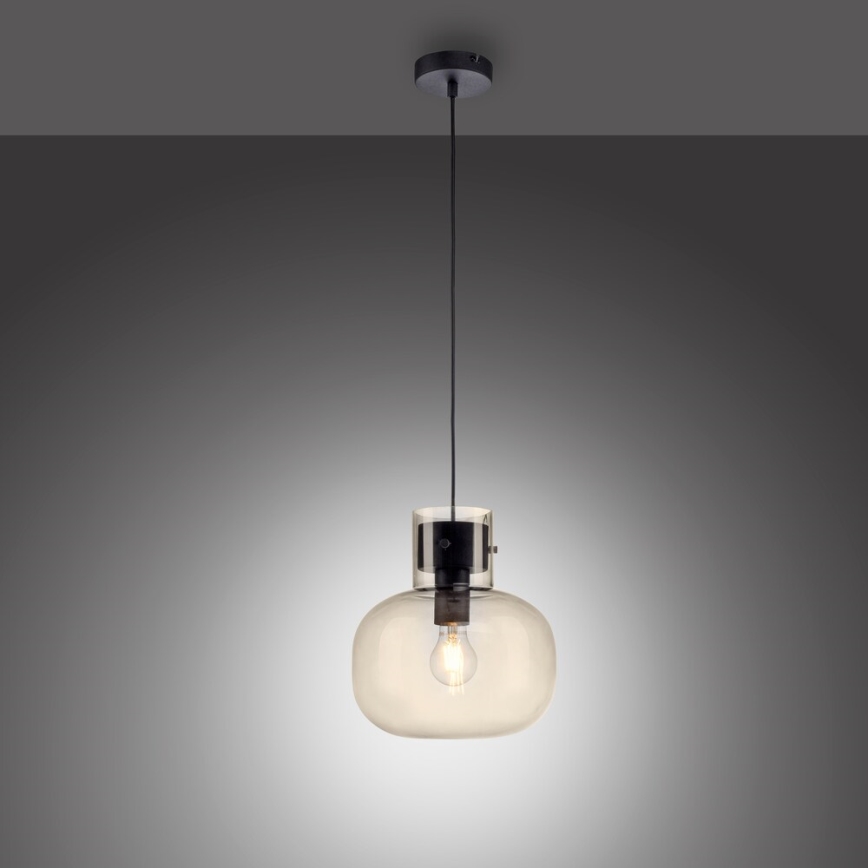 Paul Neuhaus 2003-27 - Κρεμαστό φωτιστικό οροφής SHITAKE 1xE27/10W/230V διάμετρος 25 cm φιμέ