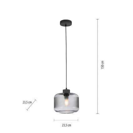Paul Neuhaus 2005-25 - Κρεμαστό φωτιστικό οροφής BOLETUS 1xE27/10W/230V διάμετρος 23,5 cm γκρι
