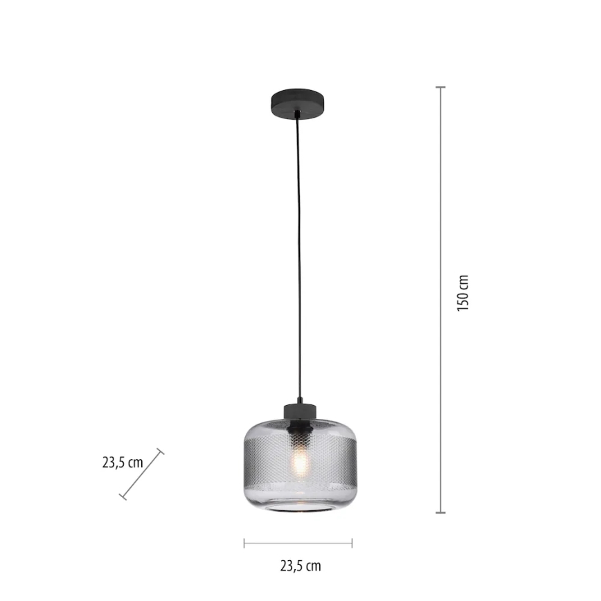 Paul Neuhaus 2005-25 - Κρεμαστό φωτιστικό οροφής BOLETUS 1xE27/10W/230V διάμετρος 23,5 cm γκρι